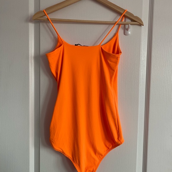 3/$25 Zara Neon Orange bodysuit - Picture 3 of 4